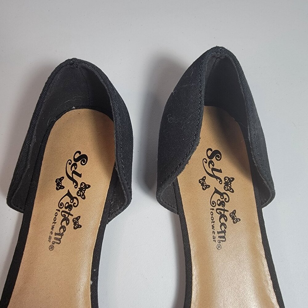 Self Esteem Footwear Women's Black Lace Flats Size 7 - Picture 4 of 12